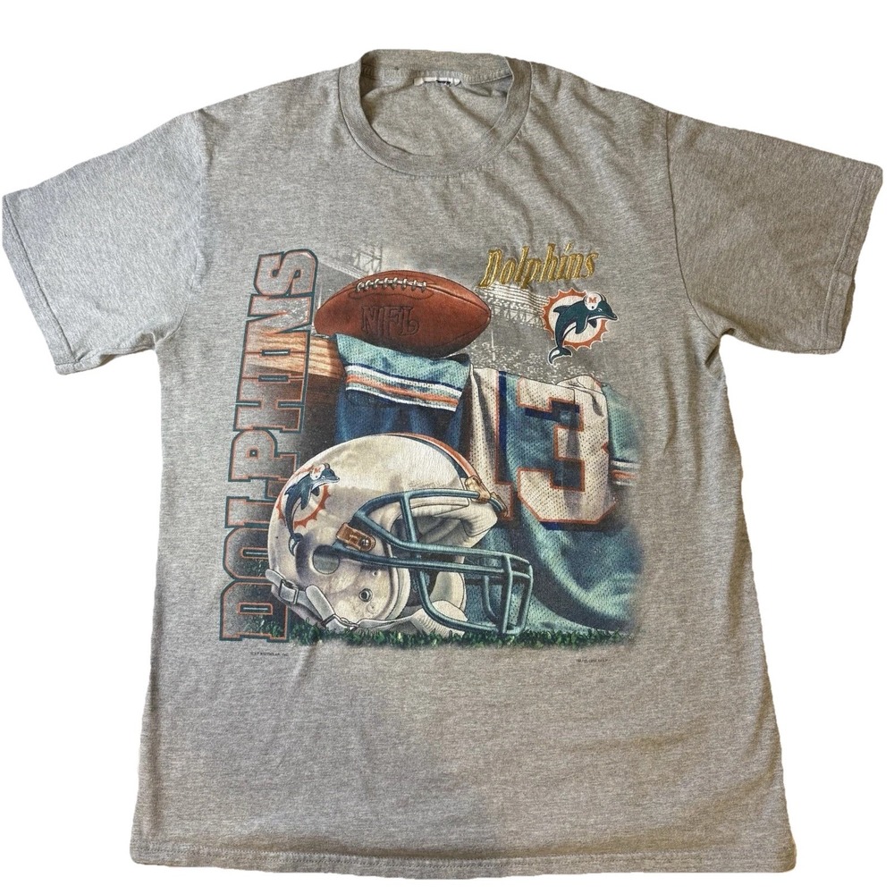 Miami Dolphins Men's T-Shirt Embroidered NFL Football Vintage Medium #13